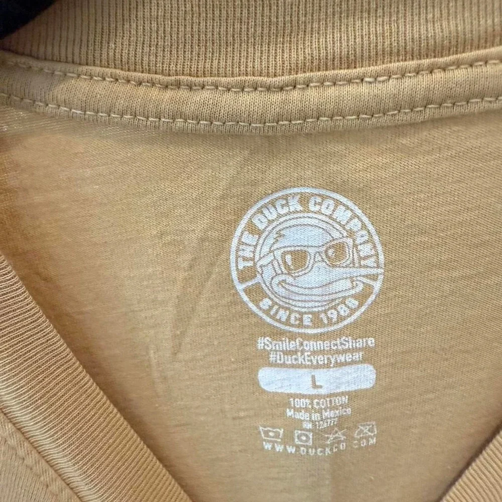 Men's or women's The Duck Company tee in‎ brown and tan #ducktee 100% Cotton - Picture 4 of 7